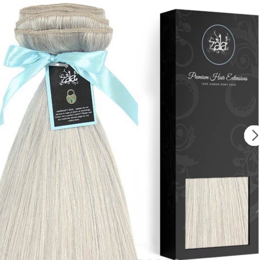9-piece platinum Blonde silver hair extensions